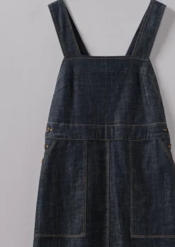 Sale Side Button Denim Pinafore Dress Women Denim|Dresses