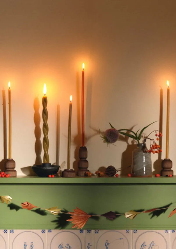 Sale Skar Organics Slim Beeswax Dinner Candle Set Candles & Holders
