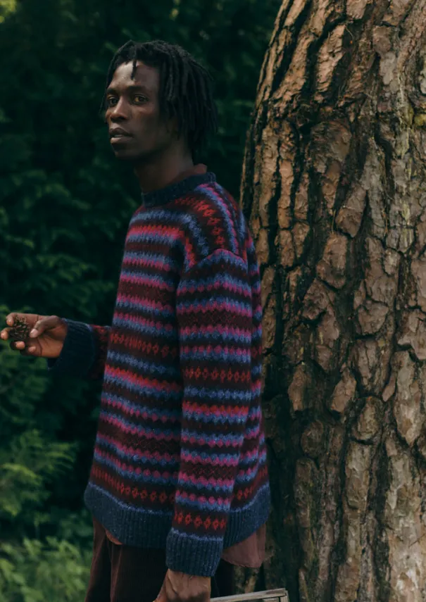 Online Soundwave Jacquard Crew Neck Sweater Knitwear