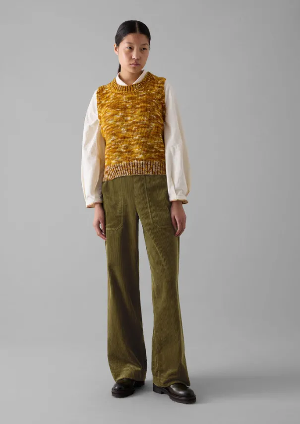 Online Space Dyed Wool Knitted Tank Women Knitwear