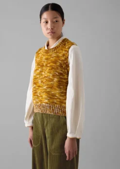 Online Space Dyed Wool Knitted Tank Women Knitwear
