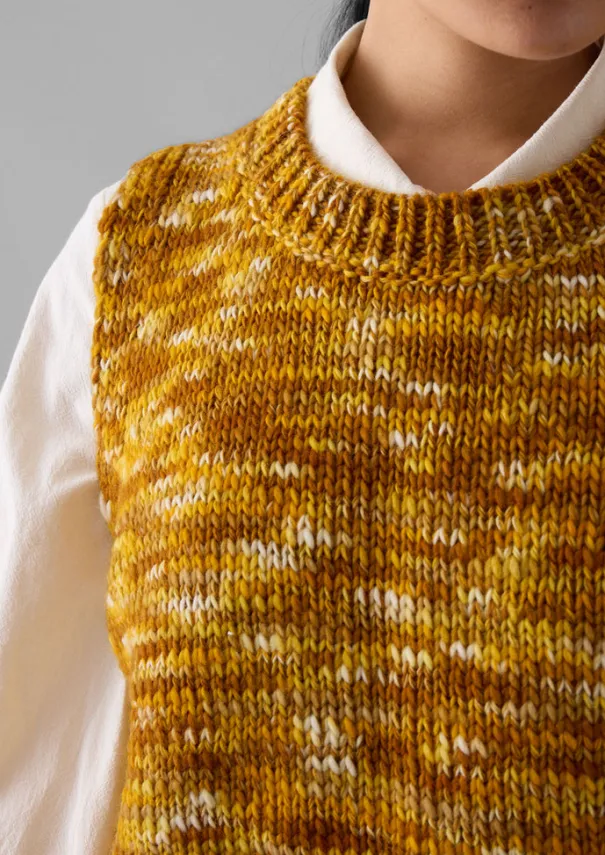 Online Space Dyed Wool Knitted Tank Women Knitwear