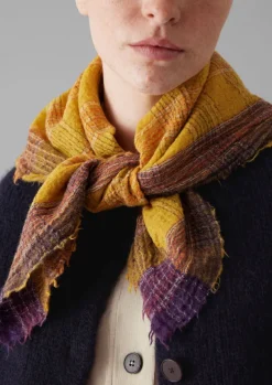Sale Stellar Boiled Wool Check Scarf Women Hats, Scarves & Gloves