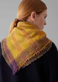 Sale Stellar Boiled Wool Check Scarf Women Hats, Scarves & Gloves
