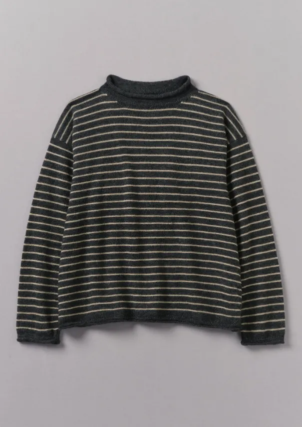 New Stripe Alpaca Wool Sweater Women Loungewear|Tops & Tees