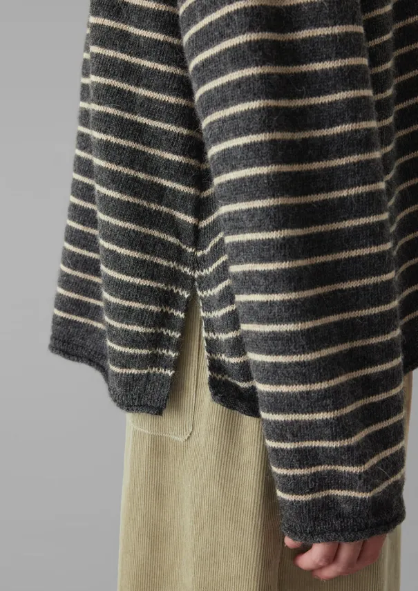 New Stripe Alpaca Wool Sweater Women Loungewear|Tops & Tees