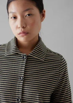 Clearance Stripe Cotton Jersey Shirt Women Jersey|Shirts