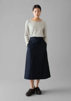 Outlet Stripe Cotton Open Neck Tee Women Jersey|Tops & Tees