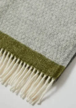 Outlet Stripe Edge Wool Blanket Textiles|Blankets & Throws