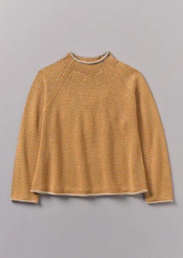 New Stripe Linen Cotton Sweater Women Linen|Jersey