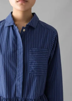 Outlet Stripe Poplin Shirt Dress Women Dresses