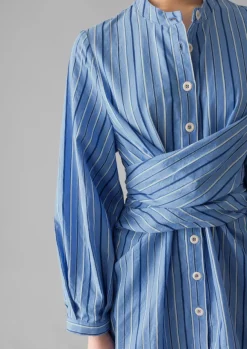 Discount Stripe Poplin Wrap Front Shirt Women Tops & Tees