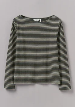 New Stripe Soft Cotton Long Sleeve Tee Women Jersey|Tops & Tees