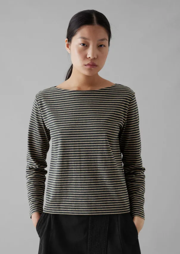 New Stripe Soft Cotton Long Sleeve Tee Women Jersey|Tops & Tees