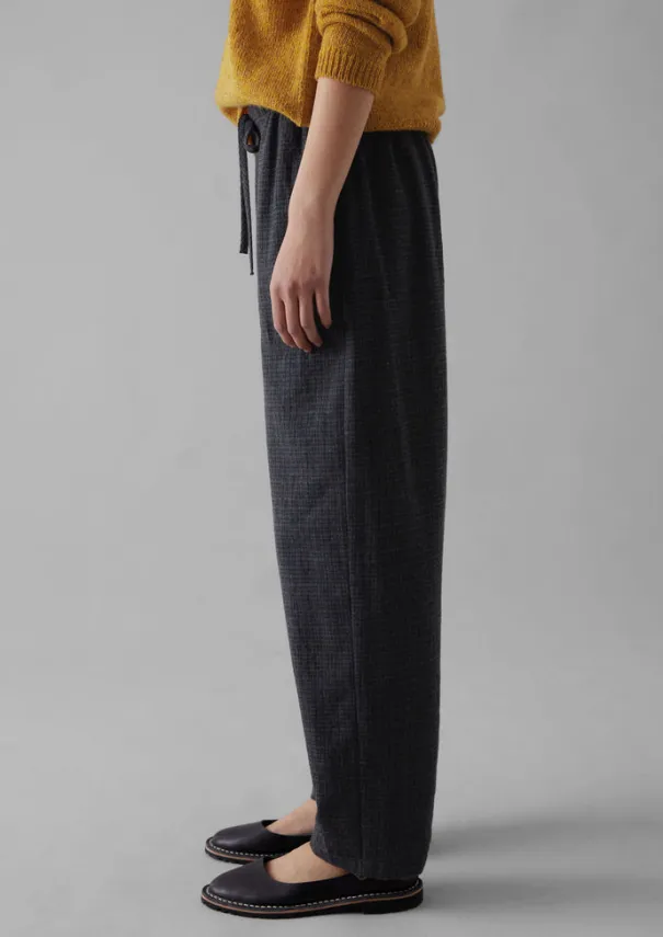 Best Suki Wool Cotton Seersucker Check Trousers Women Trousers