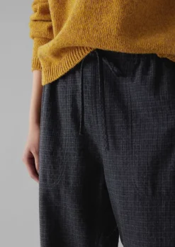 Best Suki Wool Cotton Seersucker Check Trousers Women Trousers