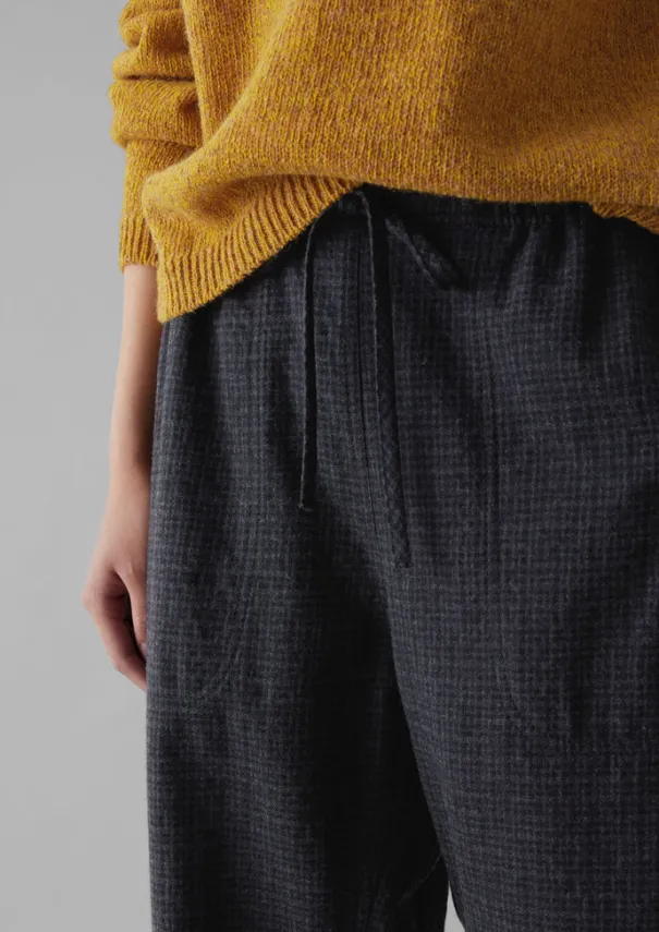 Best Suki Wool Cotton Seersucker Check Trousers Women Trousers