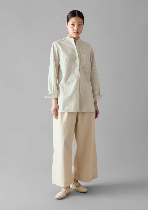 Taro Stripe Cotton Poplin Shirt Women Shirts|Tops & Tees