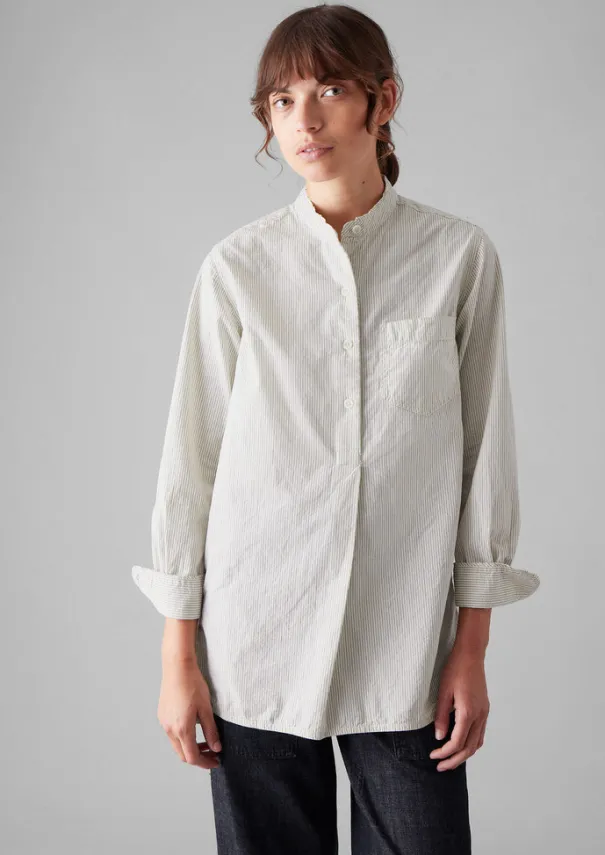 Sale Taro Stripe Organic Cotton Poplin Shirt Women Tops & Tees