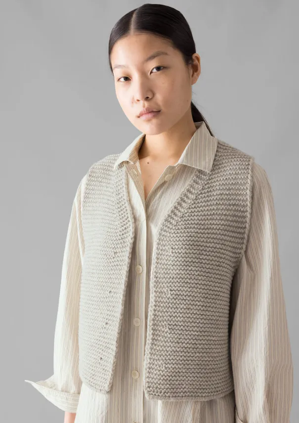 Textured Knit Gilet Women Knitwear