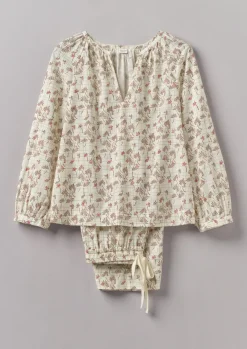 Clearance Trellis Floral Block Print Pyjamas Women Nightwear