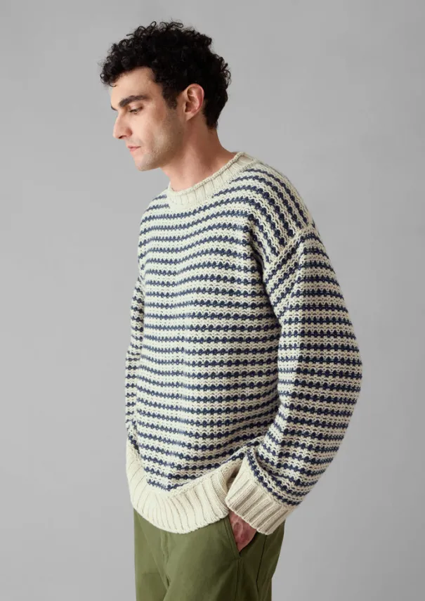 Best Tucking Stripe Wool Cotton Sweater Knitwear