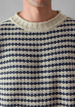 Best Tucking Stripe Wool Cotton Sweater Knitwear