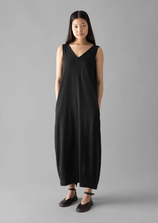 New V-Neck Cotton Jersey Dress Women Loungewear|Dresses