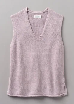 Online V-Neck Linen Cotton Knitted Tank Women Linen|Loungewear