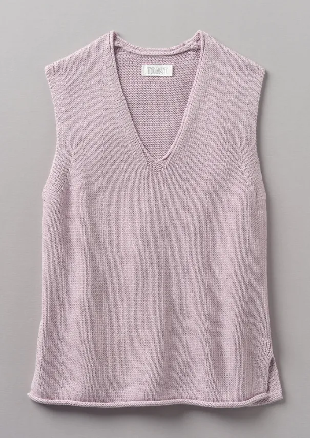 Online V-Neck Linen Cotton Knitted Tank Women Linen|Loungewear