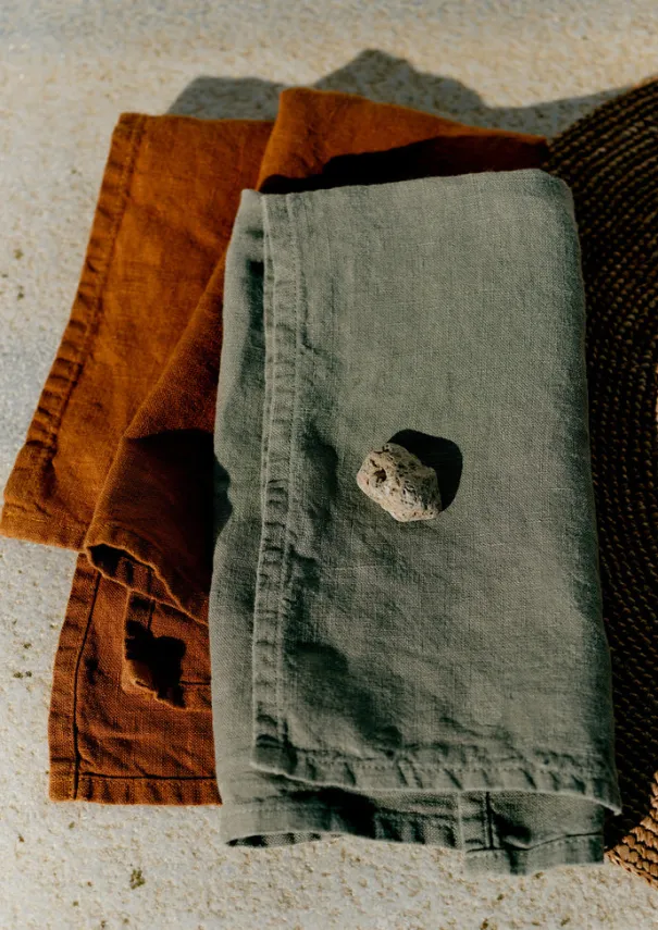 Hot Washed Linen Napkin Textiles|Tableware