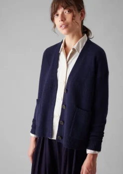Clearance Wool Cashmere Boxy Cardigan Women Cashmere|Knitwear