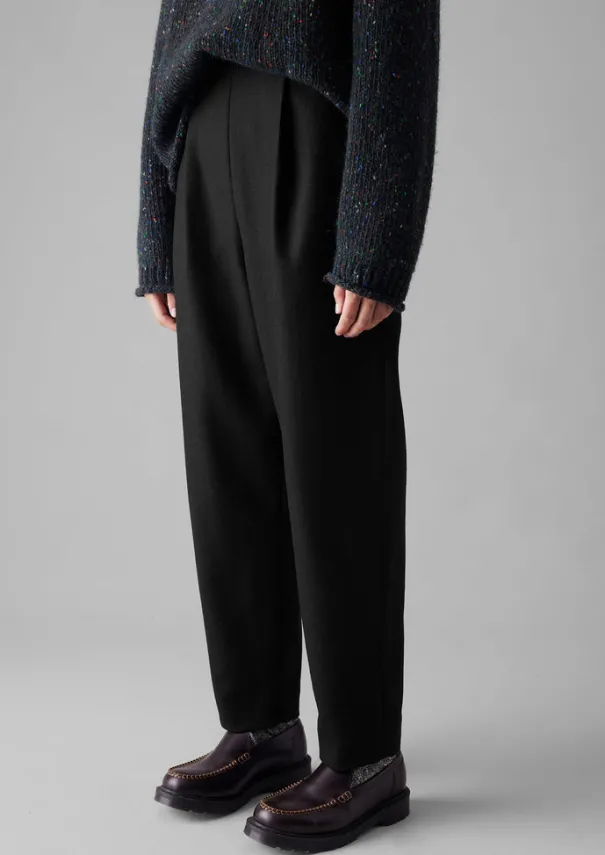Clearance Wool Flannel Pleat Front Trousers Women Trousers