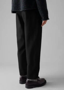 Clearance Wool Flannel Pleat Front Trousers Women Trousers