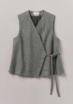 Wool Flannel Sleeveless Jacket Women Coats & Jackets