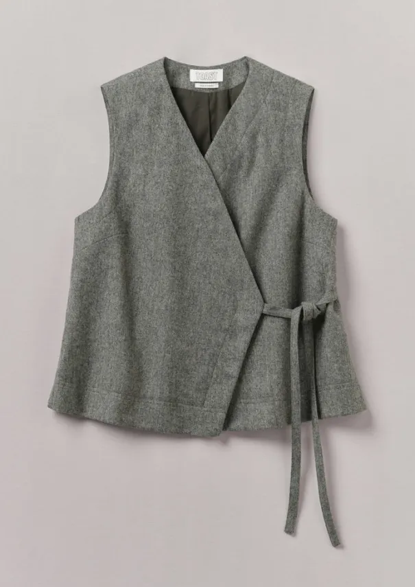 Wool Flannel Sleeveless Jacket Women Coats & Jackets