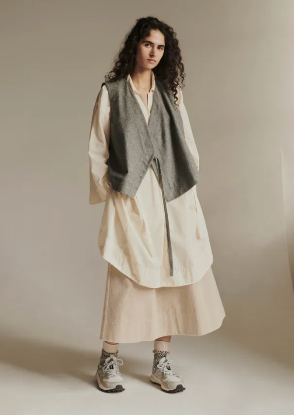 Wool Flannel Sleeveless Jacket Women Coats & Jackets