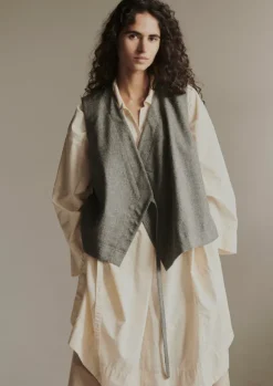 Wool Flannel Sleeveless Jacket Women Coats & Jackets