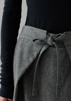 Discount Wool Flannel Tie Front Culottes Women Skirts|Trousers