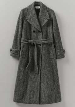Online Wool Herringbone Belted Coat Women Coats & Jackets